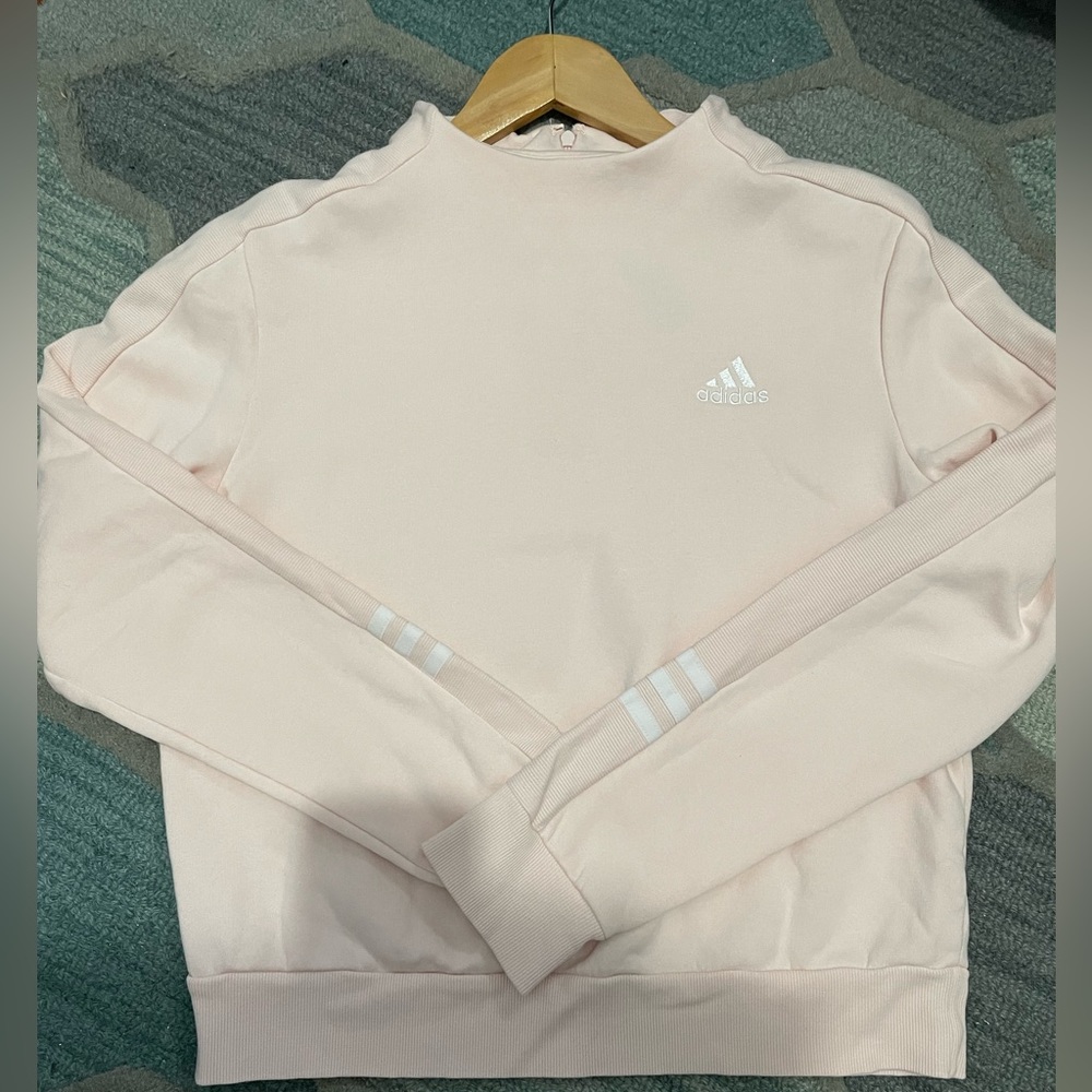 Adidas |  Women's Pale Pink Mockneck Sweatshirt | Medium